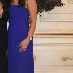 BCBG long royal blue chiffon dress